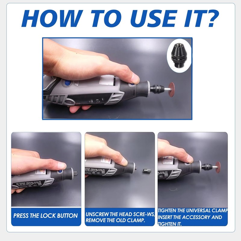 Pack of 2 Drill Chuck Adapters Compatible with Dremel Tools,
