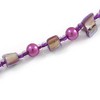Avalaya Long Purple Glass and Shell Bead Necklace/ 106cm Long