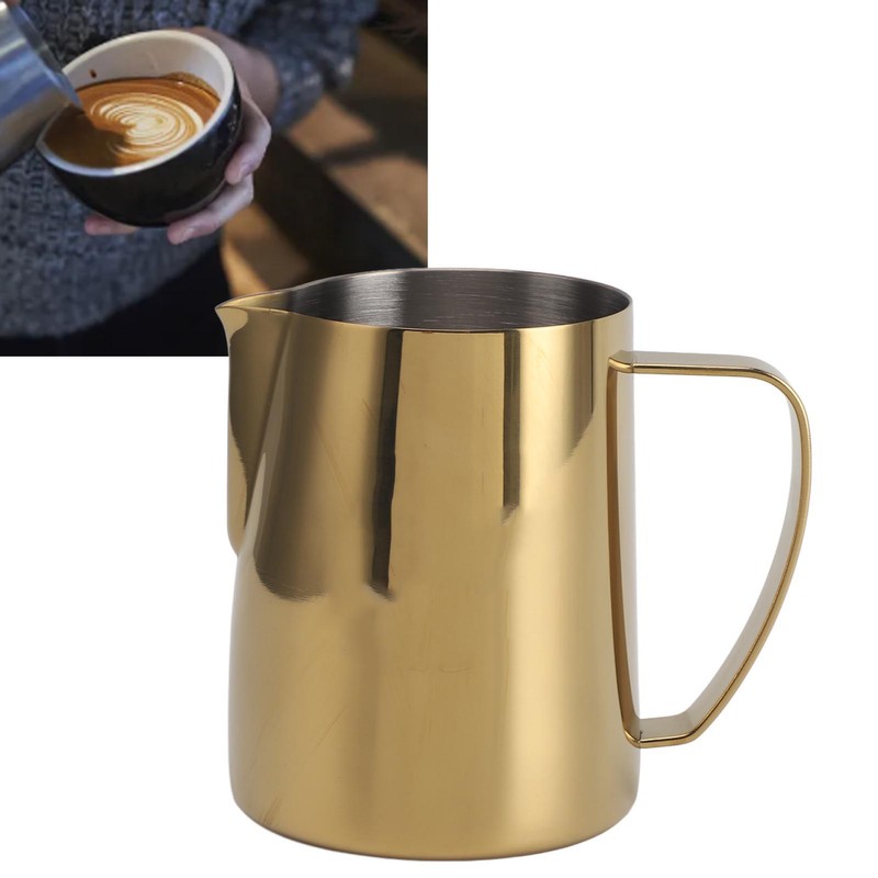 Milk Frothing Pitcher 304 Stainless Steel Coffee Steaming Pitcher Multipurpose