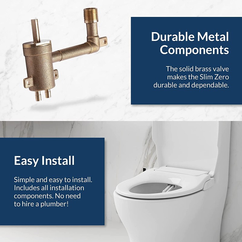 Bio Bidet Slim Zero Non Electric Bidet Toilet Seat Elongated,