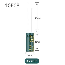 10 Pieces of 50V 47UF capacitors High Frequency Aluminum electrolytic capacitors for TVs, LCD Monitors, Welding Machines, etc.