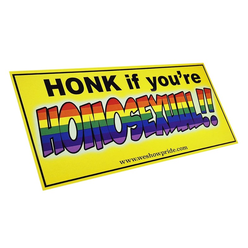 Gay Pride Novelty Bumper Stickers Honk if Your Homosexual