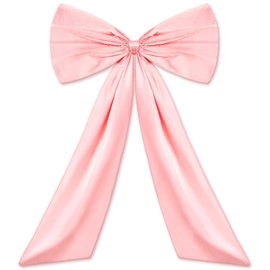 Large Satin Bow, 60 x 90 cm Gift Bow, Large, Exquisite Bow Decoration, Satin Bows Large for Party Decoration, Wall Decoration, Wedding, Home Decoration (Pink)