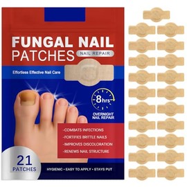Parches Corrector Uñas Pies 21 Unidades Ingredientes Naturales | Mejora la coloración y recupera el aspecto sano de las uñas, cuidado diario para uñas