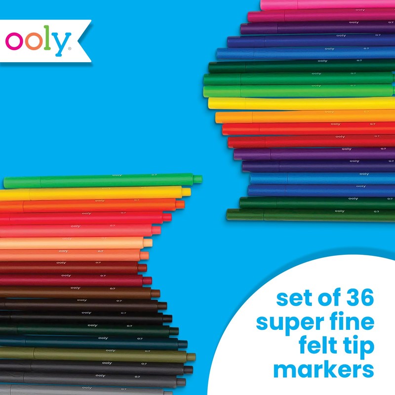 OOLY, Seriously Fine Felt Tip Markers, Set of 36 (130-037)