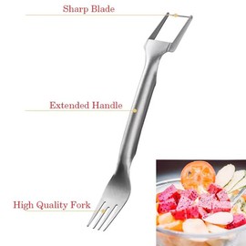 WOZTI Watermelon Fork Slicer Cutter,2-in-1 Stainless Steel Watermelon Slicer Cutter,Watermelon Dicer,Watermelon portable Slicer,Fruite Slicer Cutter Tool For Kitchen Home Campaign Gadget (1PCS)