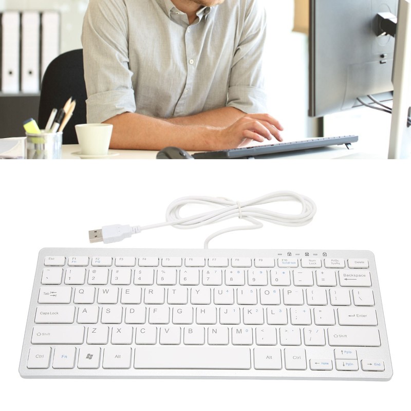 Mini Keyboard Mini Ultra Thin 78 Keys USB Wired Keyboard
