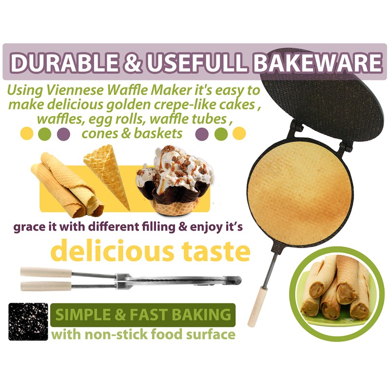 PetriStor Waffle Maker Round Has Nonstick Coating Size 8 in