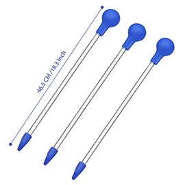 Aquarium Choice Coral Feeder Long Syringe Tube Liquid Fertilizer Feeder SPS HPS Marine Reef Coral Feeder Tool Fish Excreta Cleaner (3 Units 46.5CM/18.3 Inch)