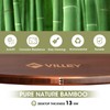 VILLEY Bamboo Round Folding Table, Camping Half-fold Portable Table with