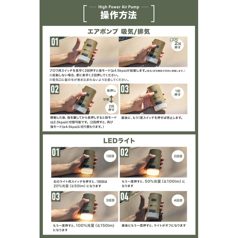 WAQ High Power Air Pump 電動ポンプ エアポンプ 電動 空気入れ アウトドア