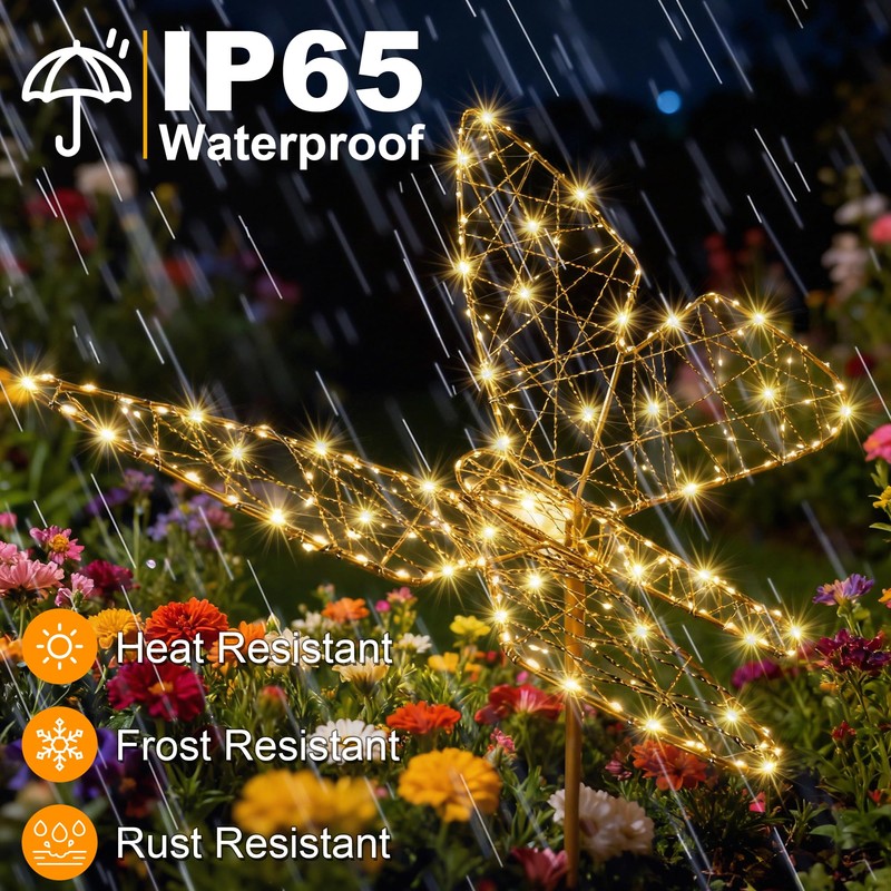 Flacchi Solar Garden Lights Outdoo Waterproofr - Butterfly Decor with