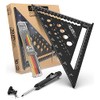 KLRStec Professional Speed Square [Metric] incl. Deep Hole Marker [+7 Spare Leads] Carpenters Square â Metal Measuring Tool Set