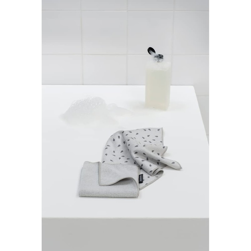 Brabantia Microfibre Cleaning Cloth (set of 2), light gray, 30