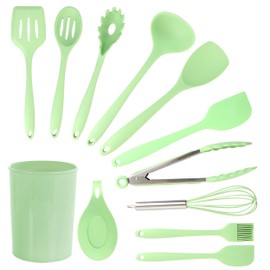 MegaChef Tool Cookware Utensil Set, 12 Piece, Mint Green
