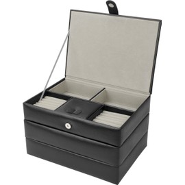 BARSKA Chéri Bliss Jewelry Case JC-500 with 3 Storage Trays, black (BF12708)
