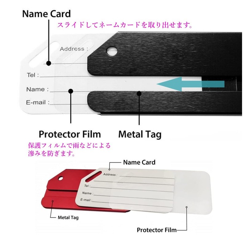 HappyHome Name Tags Set of 2 Name Labels Luggage Tags