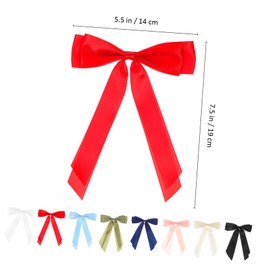 Ipetboom Polyester Bow Hair Clips for Women Girls Sturdy Non Slip Grip Long Tail Bows for Girls Hair Barrettes