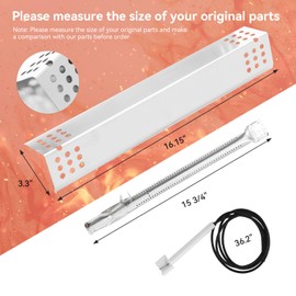 Gcostar Grill Replacement Parts for Monument Grills 24367, 35633, 17842, 24633, 41847NG, 77352, 77352MB, Burner Tube A0212926 Heat Plate D010012307 Grill Parts for Monument Grills 4-Burner Gas Grill