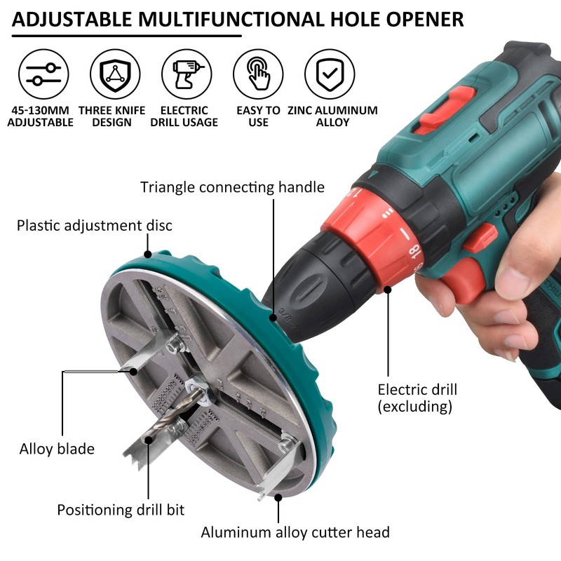 Adjustable Hole Saw Kit Metal Adjustable Punching Saw Multifunctional Woodworking
