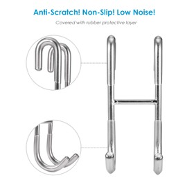 Simtive Shower Door Hooks (2-Pack), Towel Hooks for Bathroom Frameless Glass Door, Shower Squeegee Hooks, Silver