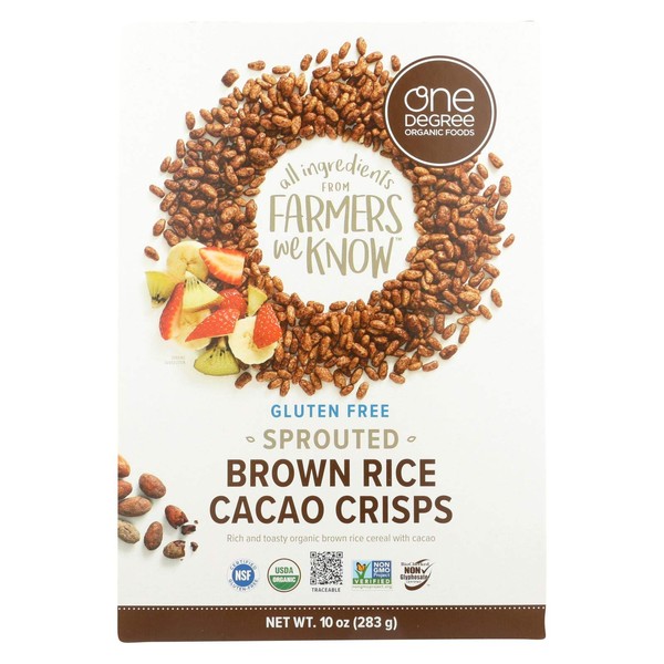 One Degree Organic Foods Sprouted Brown Rice - Cacao Crisps