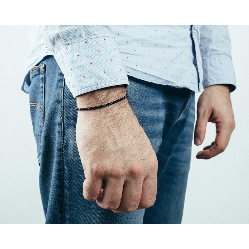 Akitsune Baca Chain Link Bracelet 3 mm Diameter Box Rolo