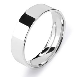 366DAYS 6mm Wide Flat Plain Band Ring for Women Titanium Steel Stackable Statement Thumb Pointer Finger Ring High Polished Wedding Ring Comfort Fit Size 5 to 10