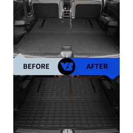 Rongtaod Cargo Mat Compatible with 2023 2024 2025 Honda Pilot Cargo Liner Trunk Mat TPE All Weather Back Seat Cover Protector Honda Pilot Accessories (Trunk Mat with Backrest Mat)