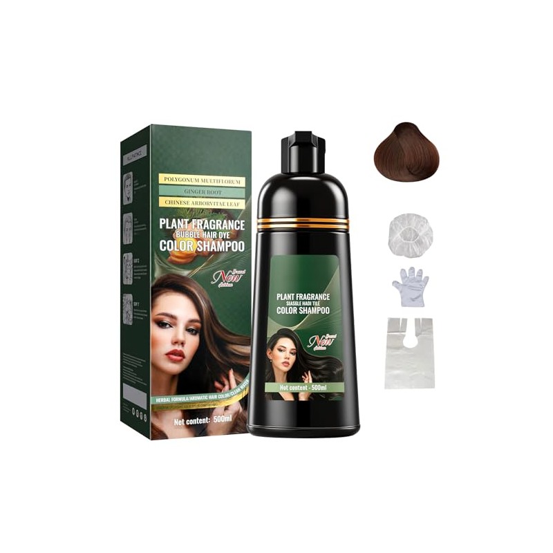 Champú para Teñir el Cabello,Champú para Cubrir Las Canas 500ml