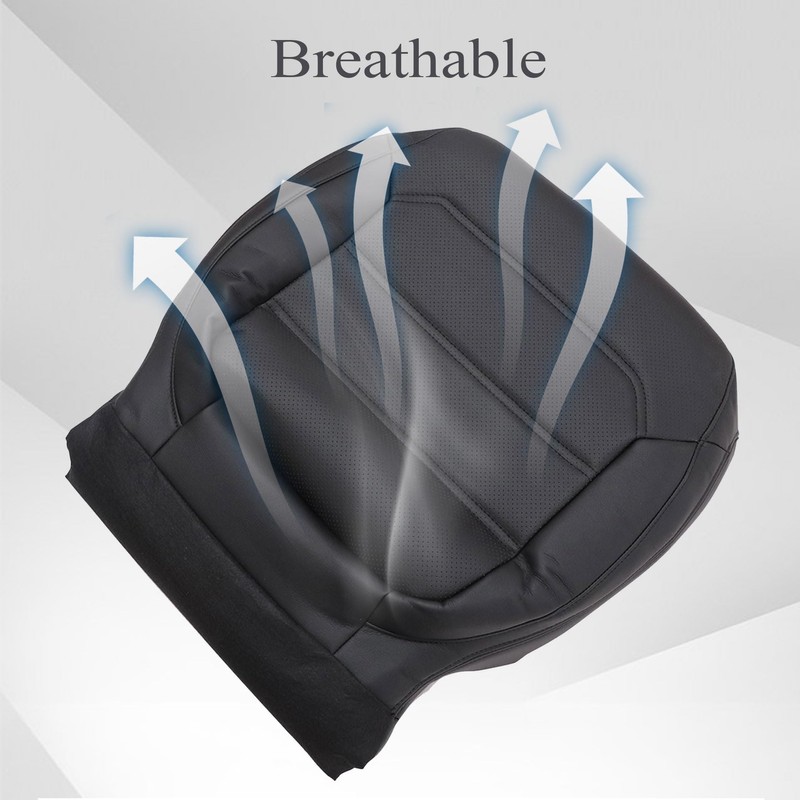 GXARTS Black Front Driver and Passenger Side Bottom Perforated Leather