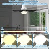TUSAUW 17.3in Solar Ceiling Fan Light,Small Solar Powered Rechargeable Ceiling