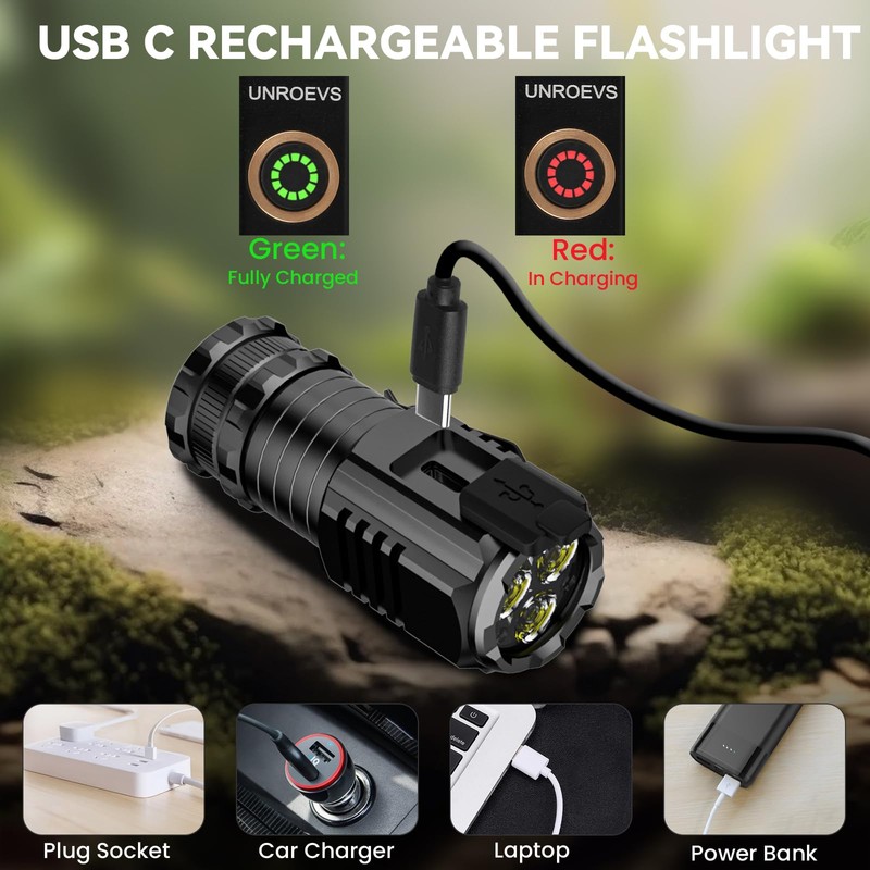 UNR0EVS LED Mini Flashlight with Magnet,Super Bright Small Pocket Flashlight,5