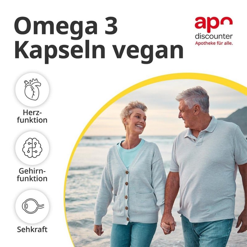 Apodiscounter Omega 3 Capsules Vegan from Algae Oil 3 x