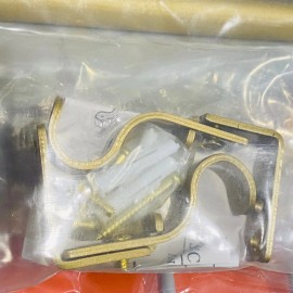 Manual Fleur de Lis Gold Metal Wall Hanging Rod with Resin Finials 26-50in Expandable