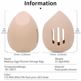 2PCS Beauty Blender Holder Powder Puff Storage,Breathable Make-up Sponge Case for Business or Travel，khaki+beige