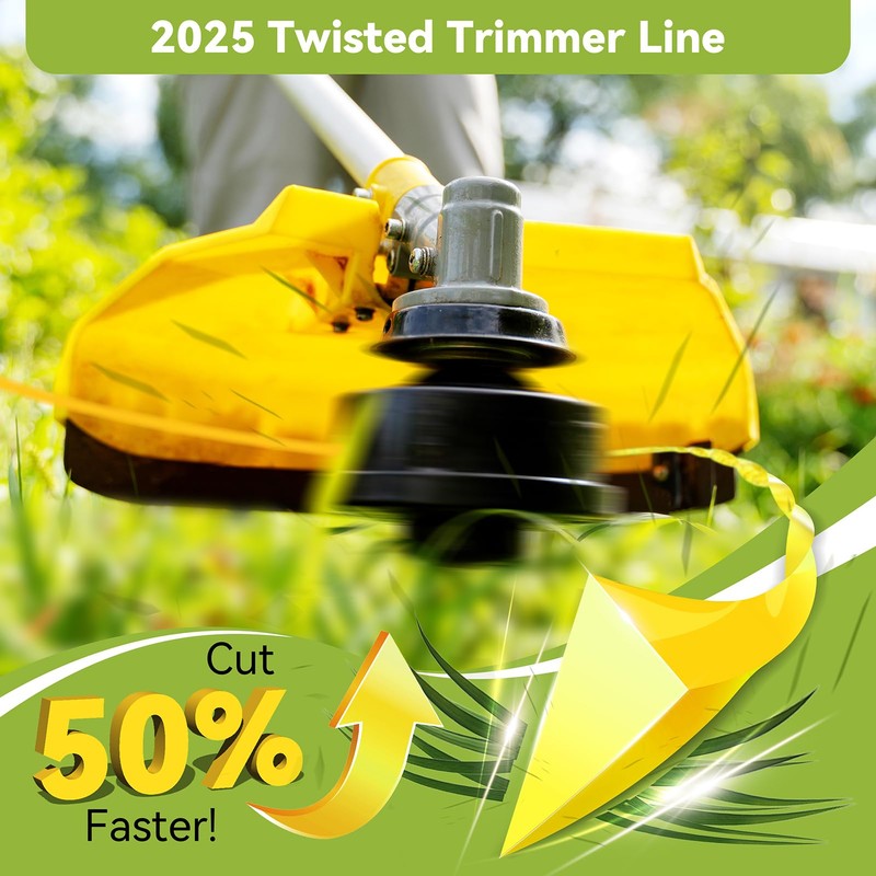 KAITAI String Trimmer Line 095”,Pre-Cut Dual Color 3-Section Fast-Positioning Design,