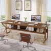 Tribesigns 79-Inch Extra Long Desk, Two Person Desk with Storage
