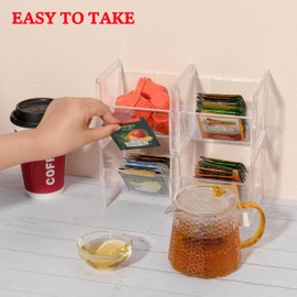 CINPIUK 6 Pack Stackable Tea-Bag Holder Space-Saving Clear Coffee Pod Containers for Kitchen, Pantry, Office Clear Compact Design – Keep Tea Fresh & Organized