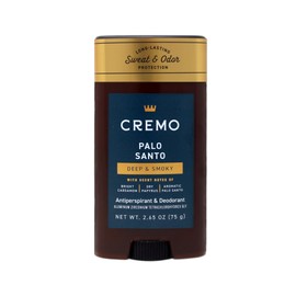 Cremo Palo Santo Antiperspirant & Deodorant, Deep & Smoky Scent with Cardamom and Papyrus, 2.65 oz (Pack of 2)