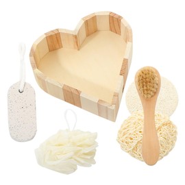 minkissy Body Exfoliating Tools with Foot File Bathing Gloves and Pumice Stone for Deep Cleansing and Skin Care Shower Includes Storage Box