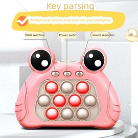 Green Frog Quick Push Console with Instant Sound Feedback Handheld Fast Speed Pushing Game Pop The Target Interactive Educational Sensory Fidget Toy - Color: Pink Frog