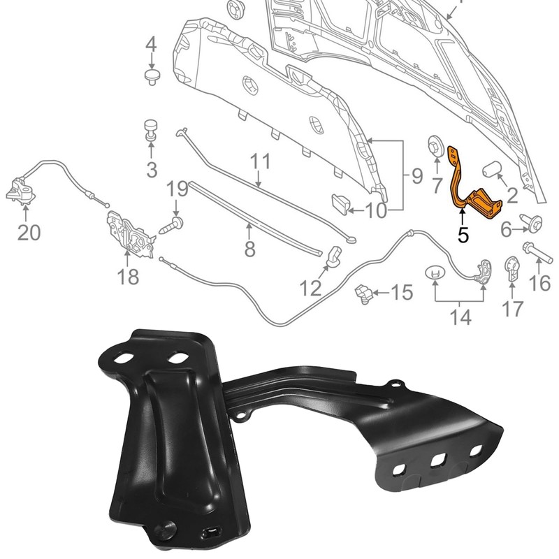 XUKEY 2pcs Hood Hinge Set for Ford Focus 2012-2018,Ford Escape
