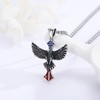 CRWENG Eagle Necklace for Men Sterling Silver American Flag Cross