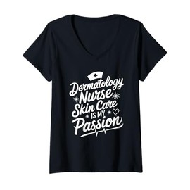 Womens Derm Dermatologist Nursing Design for Dermatology Nurse V-Neck T-Shirt