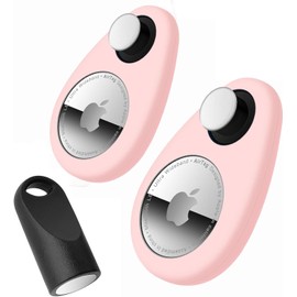 Airtag Holder for Kids Baby Toddler Hidden Anti-Emoval Airtag Case with Safety Pins Suitable for Kids (Pink+Pink)