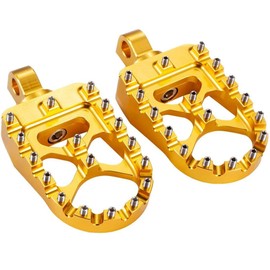 Baceyong 1 Pair of Wide Foot Pegs, Removable & Interchangeable Footrests, 119 mm x 56 mm, 360° Rotation, Non-Slip, Compatible with H*/ARLEY D-Avidson Models, Gold