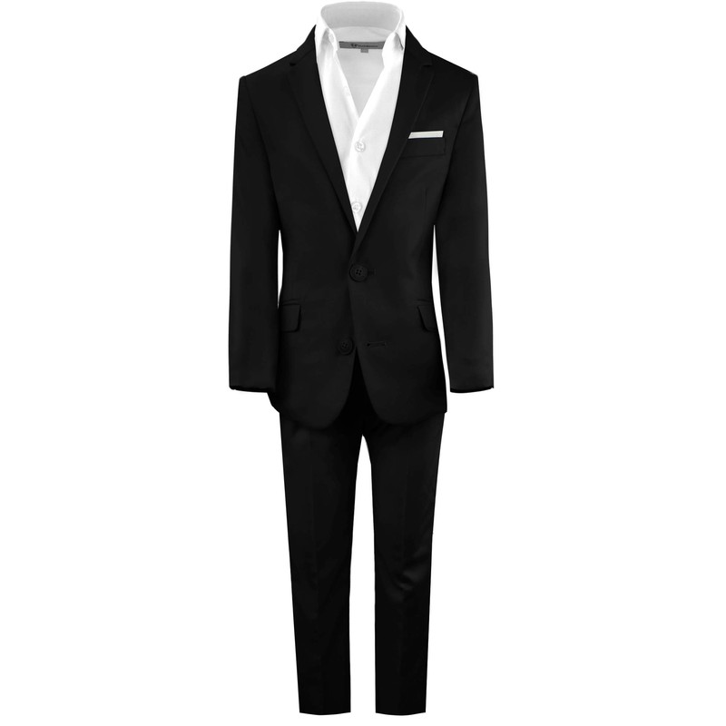 Black n Bianco Boys' First Class Slim Suits Black 5