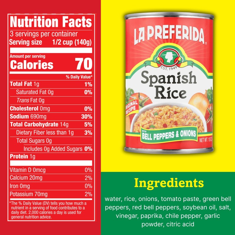 La Preferida Canned Spanish Rice - Quick & Easy, Robust