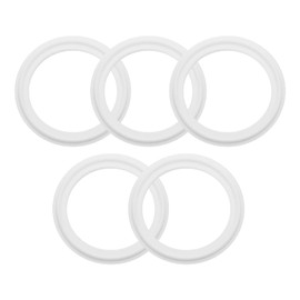 sourcing map 5Pcs PTFE Sanitary Gasket 2" Tri-Clover O-Ring Sealing Gasket Ring Washer Fits OD 63mm Sanitary Pipe Weld Ferrule, White